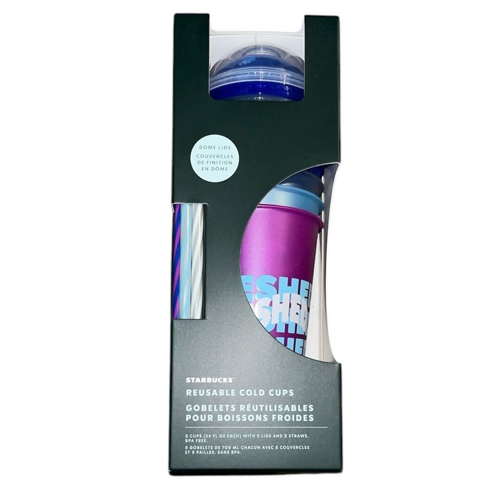 NWT Starbucks Reusable Cold Cups 15 Piece Set
